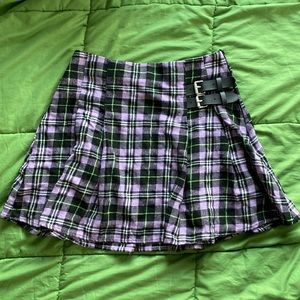 Purple Plaid Mini Skirt- size S